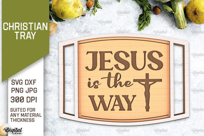 Christian Serving Tray Laser Cut. Christian Quotes SVG SVG Evgenyia Guschina 