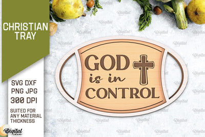 Christian Serving Tray Laser Cut. Christian Quotes SVG SVG Evgenyia Guschina 