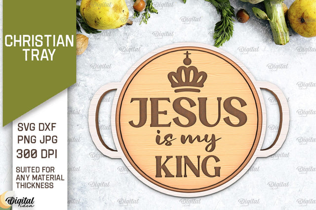 Christian Serving Tray Laser Cut. Christian Quotes SVG SVG Evgenyia Guschina 