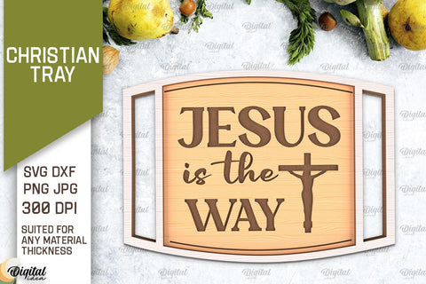 Christian Serving Trays Laser Cut Bundle. Christian Quotes SVG SVG Evgenyia Guschina 