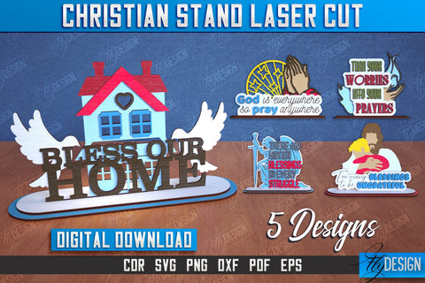 Christian Stand Bundle | Christian Design | Tabletop Stand | A gift for the Believer | CNC Files SVG Fly Design 