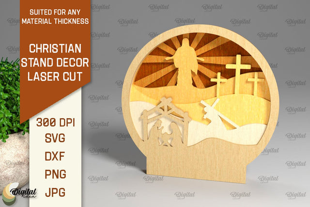 Christian Stand Decor Laser Cut. Religious Laser Cut SVG SVG Evgenyia Guschina 