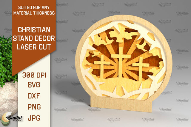 Christian Stand Decor Laser Cut. Religious Laser Cut SVG SVG Evgenyia Guschina 
