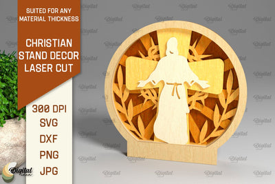 Christian Stand Decor Laser Cut. Religious Laser Cut SVG SVG Evgenyia Guschina 