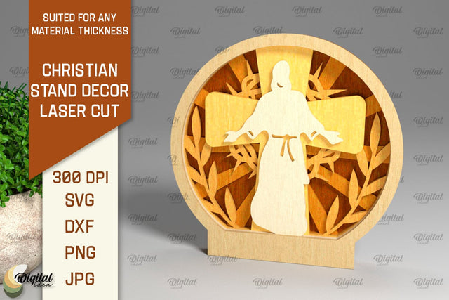 Christian Stand Decor Laser Cut. Religious Laser Cut SVG SVG Evgenyia Guschina 