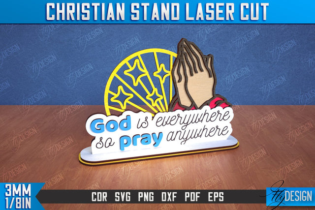 Christian Stand | Tabletop Stand | A gift for the Believer | Christian Sign | CNC File SVG Fly Design 