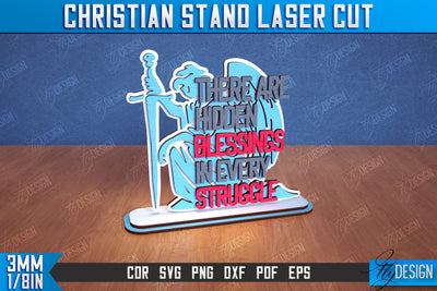 Christian Stand | Tabletop Stand | A gift for the Believer | Christian Sign | CNC File SVG Fly Design 