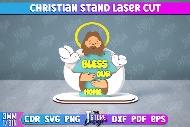 Christian Stand | Tabletop Stand | A gift for the Believer | Christian Sign | CNC File SVG The T Store Design 