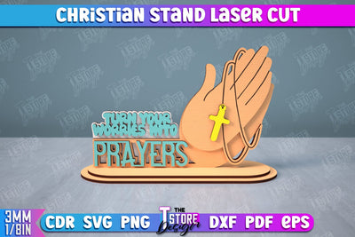 Christian Stand | Tabletop Stand | A gift for the Believer | Christian Sign | CNC File SVG The T Store Design 
