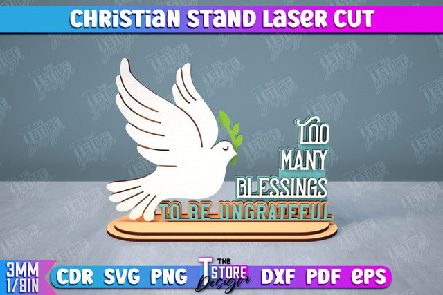 Christian Stand | Tabletop Stand | A gift for the Believer | Christian Sign | CNC File SVG The T Store Design 