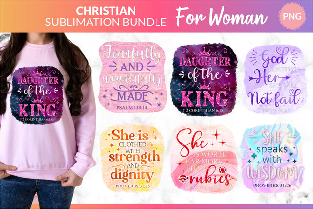 Christian Sublimation Bundle For Woman Faith Religious Quote Designs. Christian png, christian designs, god png, faith png, bible verse png, religious png, jesus png, bible png Sublimation KatineDesign 