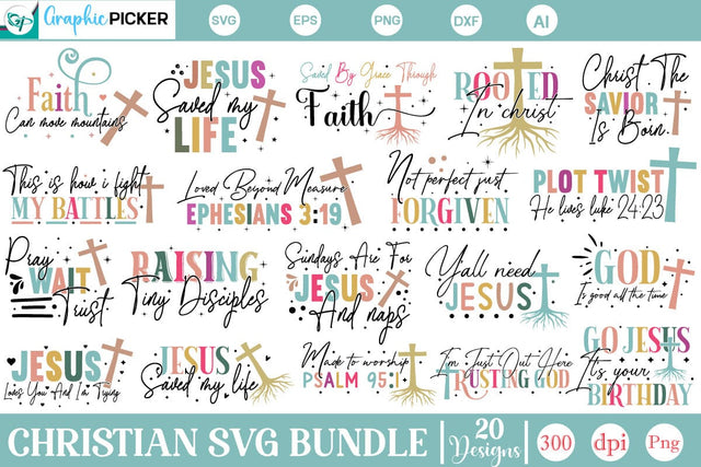 Christian SVG Bundle, Christian SVG Designs, SVGs,Quotes and Sayings,Food & Drink,On Sale, Print & Cut SVG DesignPlante 503 