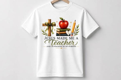 Christian Teacher PNG | Jesus Made Me a Teacher | Sublimation Design SVG BillahCrafts 