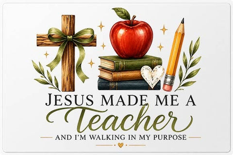 Christian Teacher PNG | Jesus Made Me a Teacher | Sublimation Design SVG BillahCrafts 
