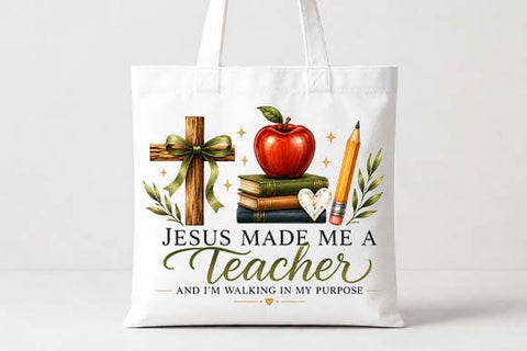 Christian Teacher PNG | Jesus Made Me a Teacher | Sublimation Design SVG BillahCrafts 