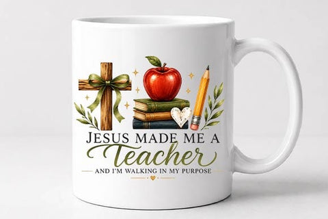 Christian Teacher PNG | Jesus Made Me a Teacher | Sublimation Design SVG BillahCrafts 