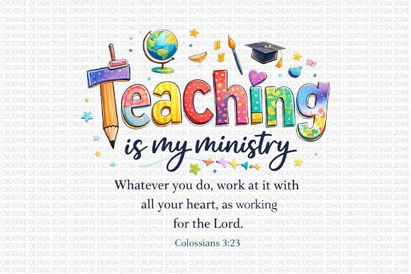 Christian Teacher PNG Teaching Is My Ministry Digital Download SVG BillahCrafts 