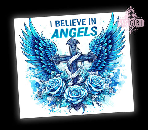 Christian Tumbler, Angels Design, Faith Based Gift, Sublimation PNG, 20oz Tumbler Design, Religious Decor, Inspirational Gift, Angel Lover Tumbler Sublimation SvggirlplusArt 