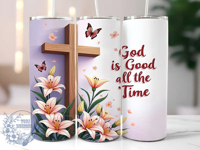 Christian Tumbler Design, God Is Good Tumbler, Cross Sublimation Wrap, 20oz Faith Drinkware, Inspirational Bible Verse, Religious Gift, Digital Download Sublimation ToriDesigns 