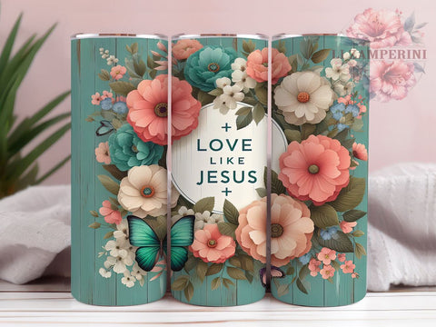 Christian Tumbler, Love Like Jesus Design, Religious Butterfly Tumbler, 20oz Tumbler Wrap, Sublimation Design, Faith-Based Gift, Inspirational Tumbler, Bible Verse Art Sublimation Li Zamperini 
