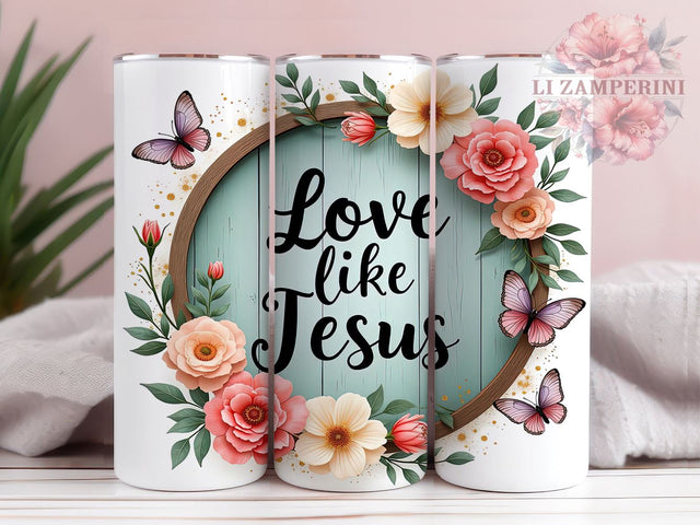 Christian Tumbler, Love Like Jesus Design, Religious Butterfly Tumbler, 20oz Tumbler Wrap, Sublimation Design, Faith-Based Gift, Inspirational Tumbler, Bible Verse Art Sublimation Li Zamperini 