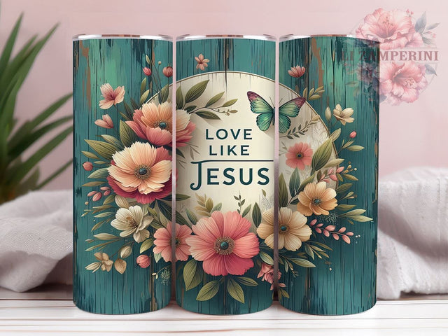 Christian Tumbler, Love Like Jesus Design, Religious Butterfly Tumbler, 20oz Tumbler Wrap, Sublimation Design, Faith-Based Gift, Inspirational Tumbler, Bible Verse Art Sublimation Li Zamperini 