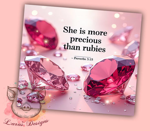 Christian Tumbler, Proverbs 315, She is More Precious, Bible Verse PNG, Sublimation Design, Religious Gift, Inspirational Drinkware Sublimation Lara' s Designs 