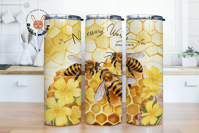 Christian Tumbler Wrap, Bible Verse 20 Oz Sublimation Tumbler PNG Design, Inspirational Bee Tumbler Design Digital File Download Sublimation Rabbitmakies 