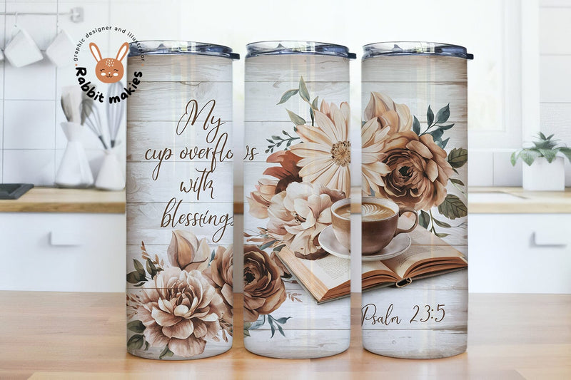 Christian Tumbler Wrap, Blessed 20 Oz Sublimation Tumbler PNG Design, Inspirational Bible Verse Tumbler Design Digital File Download Sublimation Rabbitmakies 