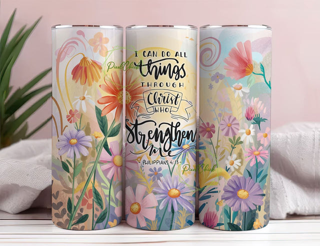 Christian Tumbler Wrap, Christian tumbler .png wrap, Christian 20oz skinny tumbler wrap, Christian Sublimation tumbler Sublimation PixelChick 