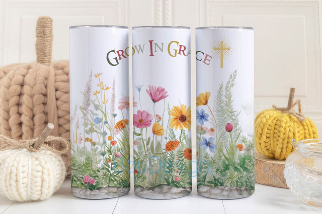 Christian Tumbler Wrap, Christian tumbler .png wrap, wildflower tumbler wrap, Christian Sublimation tumbler, wildflower faith tumbler Sublimation BouDesign 