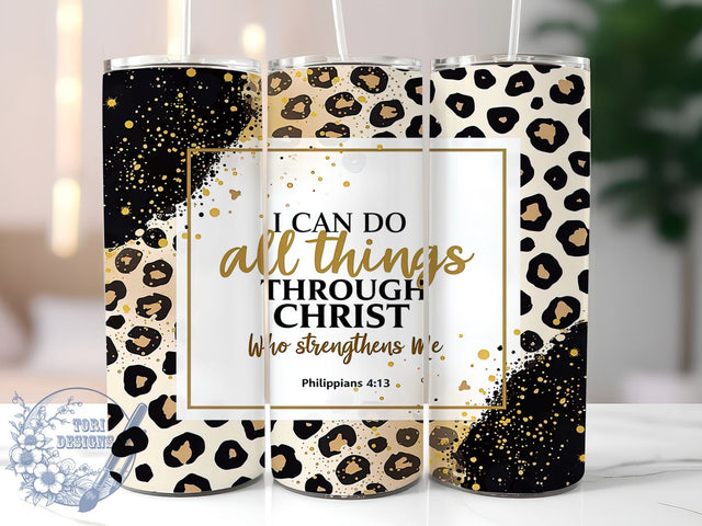 Christian Tumbler Wrap, I Can Do All Things Tumbler, 20oz Inspirational Drinkware, Faith-Based Sublimation Design, Bible Verse Tumbler, Digital Download, Religious Gift, Motivational Sublimation ToriDesigns 