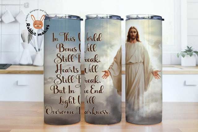 Christian Tumbler Wrap Jesus Tumblerwrap Png Sublimation Design For 20oz Skinny Tumbler Light Will Overcome Darkness Sublimation Rabbitmakies 