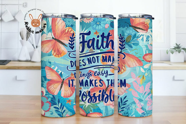 Christian Tumbler Wrap PNG 20oz Skinny Tumbler Sublimation Design, Inspirational Faith Instant Digital Download Only, Religious Tumbler Wrap Sublimation Rabbitmakies 