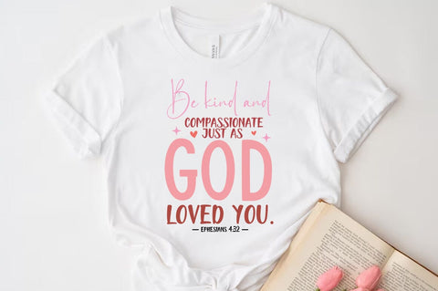 Christian Valentine SVG Desig, Retro Valentine Tshirt, Be kind and compassionate SVG FiveStarCrafting 