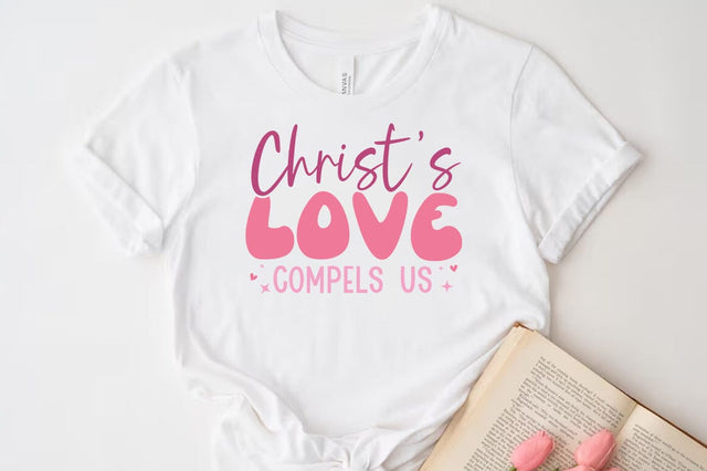 Christian Valentine SVG Desig, Retro Valentine Tshirt, Christs love compels us SVG FiveStarCrafting 