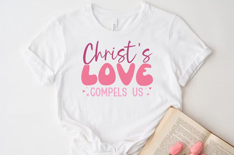 Christian Valentine SVG Desig, Retro Valentine Tshirt, Christs love compels us SVG FiveStarCrafting 