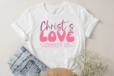 Christian Valentine SVG Desig, Retro Valentine Tshirt, Christs love compels us SVG FiveStarCrafting 