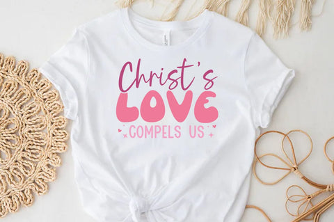 Christian Valentine SVG Desig, Retro Valentine Tshirt, Christs love compels us SVG FiveStarCrafting 