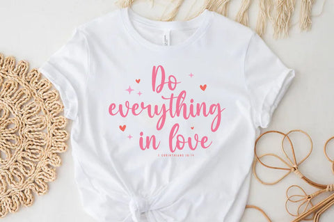 Christian Valentine SVG Desig, Retro Valentine Tshirt, Do everything in love SVG FiveStarCrafting 