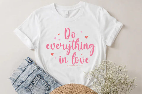 Christian Valentine SVG Desig, Retro Valentine Tshirt, Do everything in love SVG FiveStarCrafting 