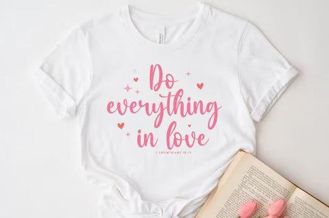Christian Valentine SVG Desig, Retro Valentine Tshirt, Do everything in love SVG FiveStarCrafting 