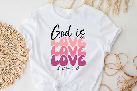 Christian Valentine SVG Desig, Retro Valentine Tshirt, God is love SVG FiveStarCrafting 