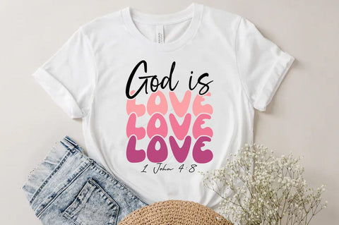 Christian Valentine SVG Desig, Retro Valentine Tshirt, God is love SVG FiveStarCrafting 