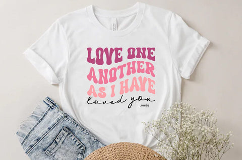 Christian Valentine SVG Desig, Retro Valentine Tshirt, Love one another as i have SVG FiveStarCrafting 