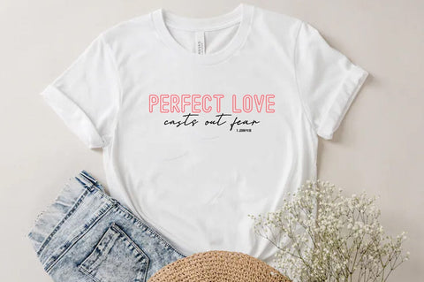 Christian Valentine SVG Desig, Retro Valentine Tshirt, Perfect love casts out fear SVG FiveStarCrafting 