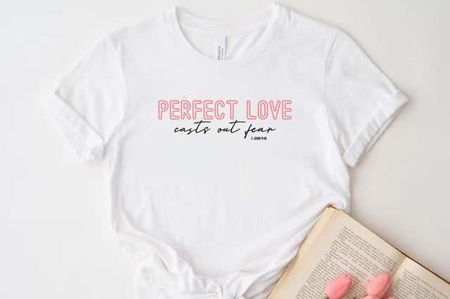 Christian Valentine SVG Desig, Retro Valentine Tshirt, Perfect love casts out fear SVG FiveStarCrafting 