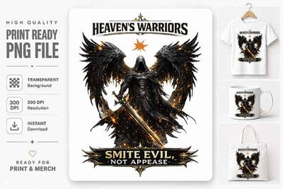Christian Warrior PNG | Spiritual Warfare Sublimation Design SVG BillahCrafts 