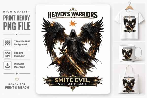Christian Warrior PNG | Spiritual Warfare Sublimation Design SVG BillahCrafts 