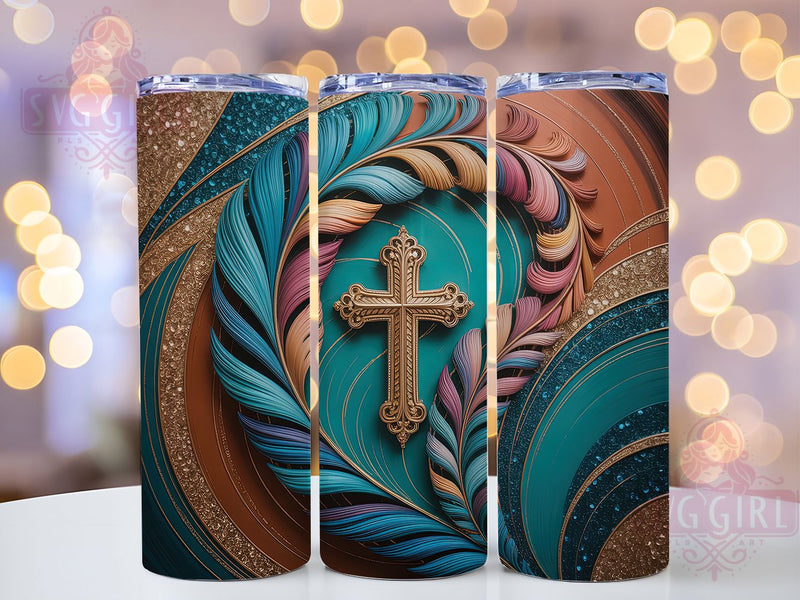 Christian Western Faith Tumbler, Bible Faith, Cross Symbol, Rustic Country Charm, Spiritual Theme, Cowboy Aesthetic, 20Oz Tumbler, Sublimation Wrap Sublimation SvggirlplusArt 